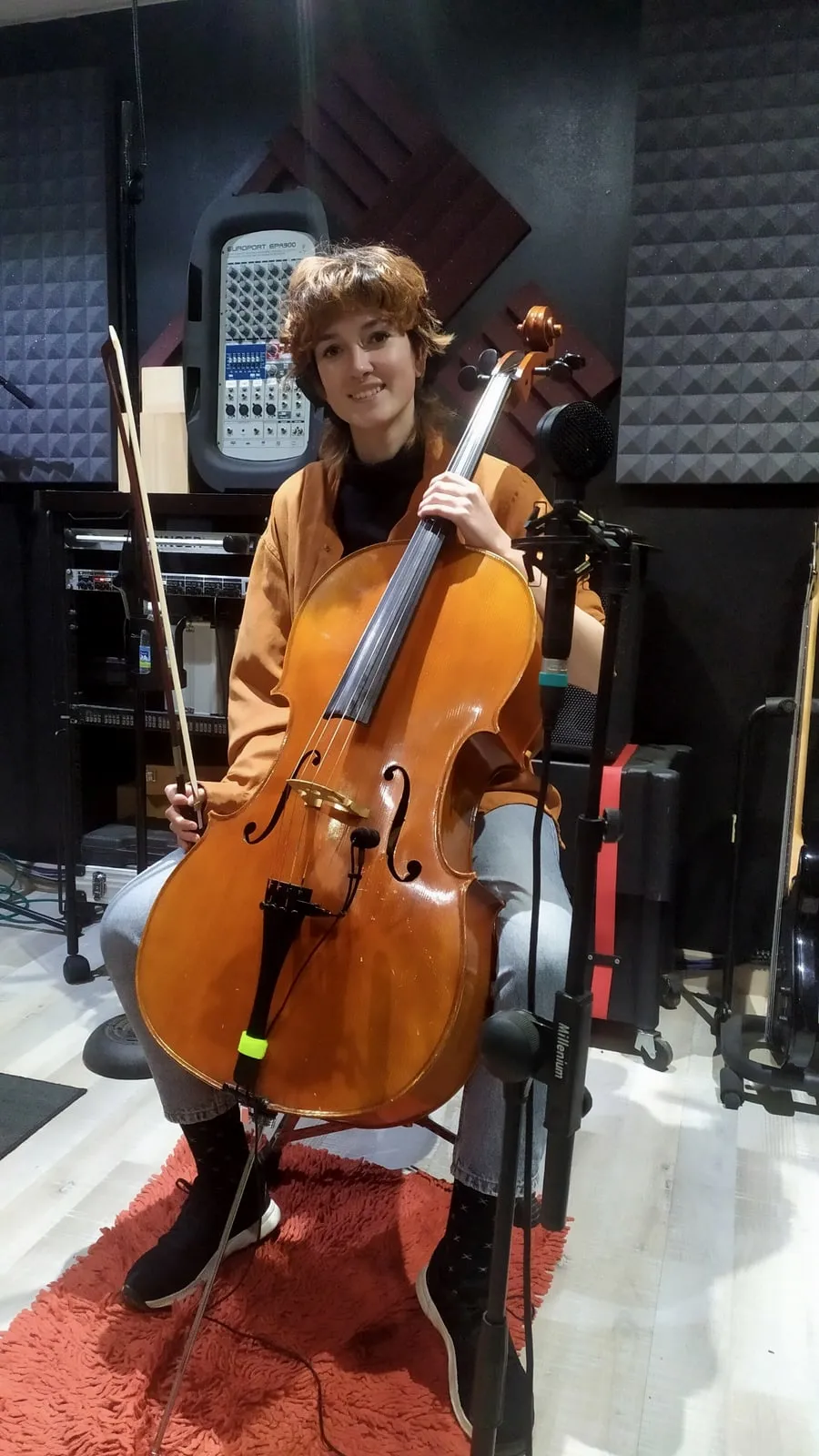 Inés Duport en el estudio de Xonix Records