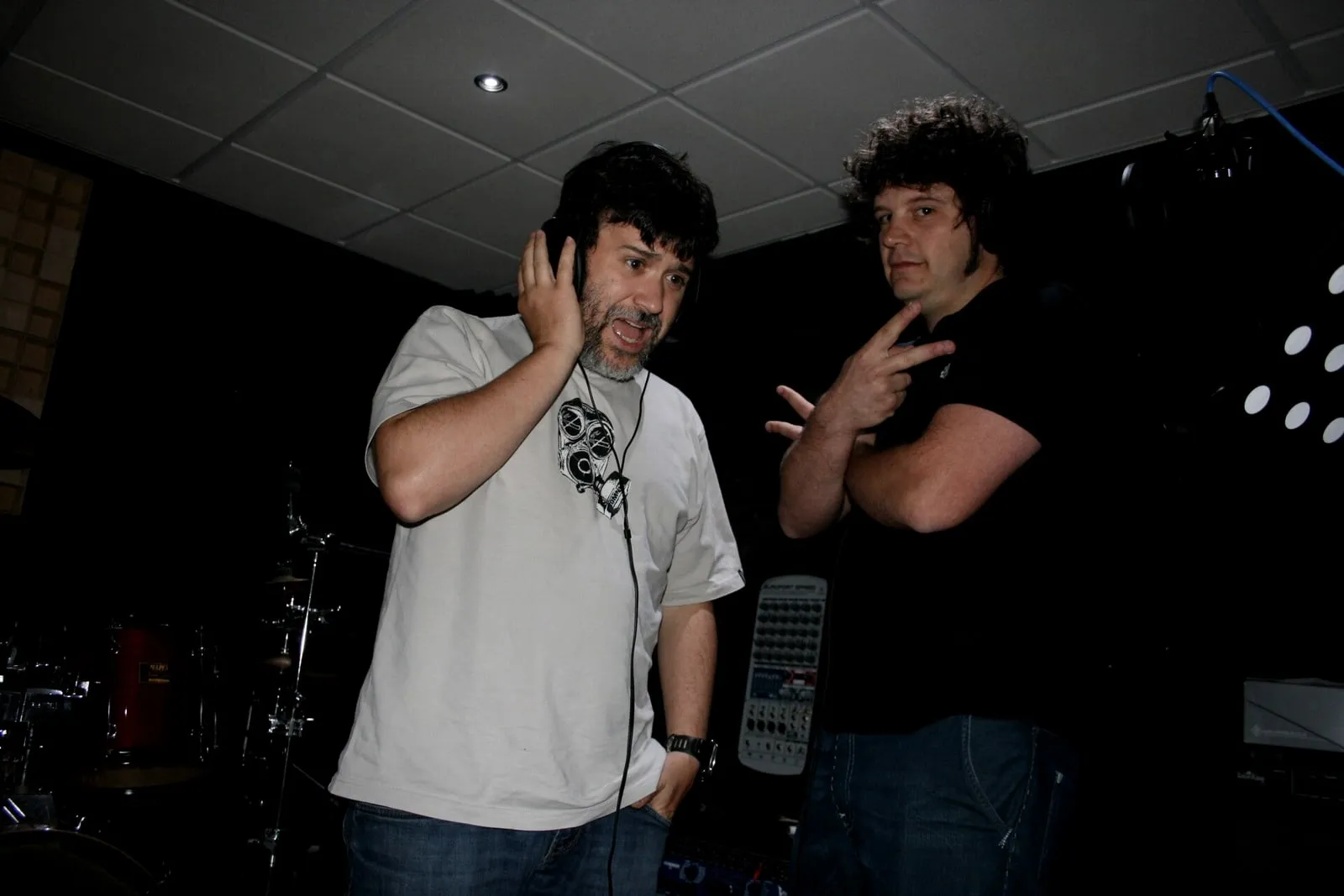 Marcos e Touriñán en el estudio de Xonix Records